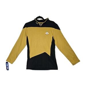 NWT Star Trek Operations Pajama Set Gold Black Long Sleeve